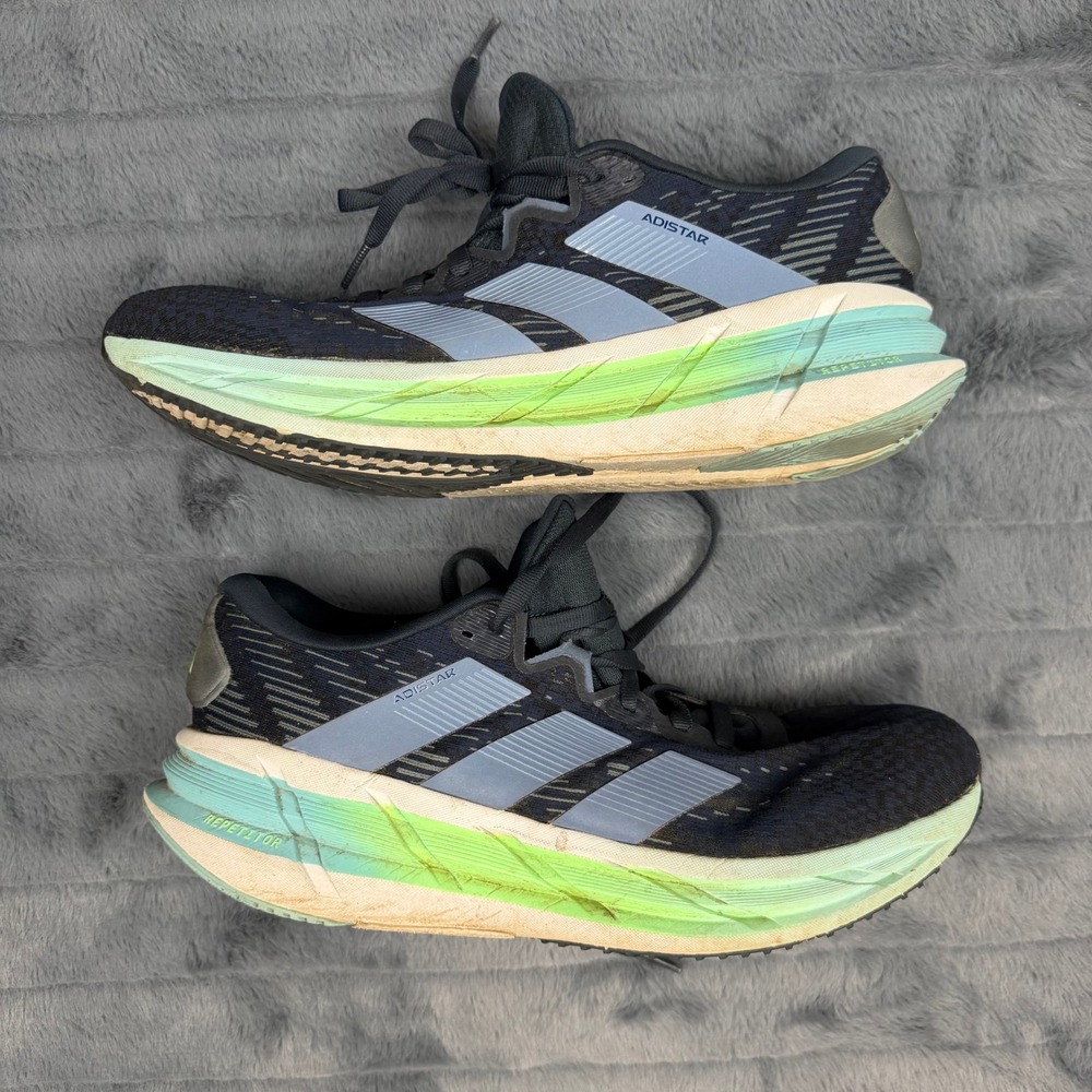 Adidas Adistar Navy Blue Lime Green Running Shoes GV702001 Mens 10.5